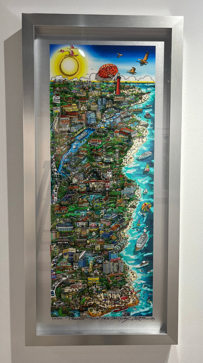 Paradise Found... Palm Beach County -  Silver Edition - 42” or 48”Framed